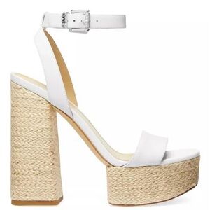 MICHAEL Michael Kors White and Tan Platform Sandals